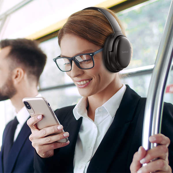 Zamkol Bluetooth Kopfhörer Over Ear PC/TV/Phone Ultrahohe Klangqualität Noise Cancelling Kopfhörer mit Bluetooth 5.0 Schnelles Aufladen Akku 35h